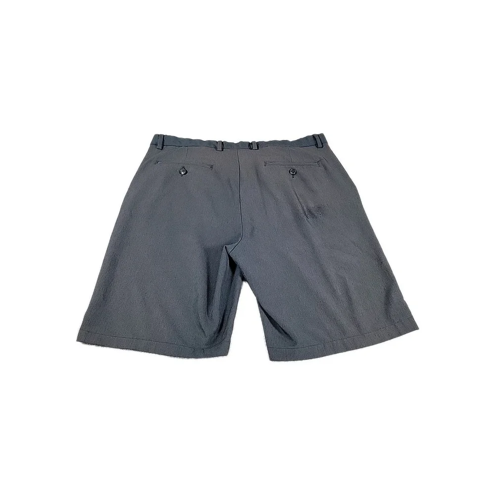 Greg Norman Men's Golf Shorts Black‎ Brown Flat Front Size 38 Casual